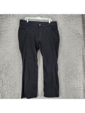Lee Jeans Womens 18W Petite Black Stretch Denim Regular Fit Bootcut